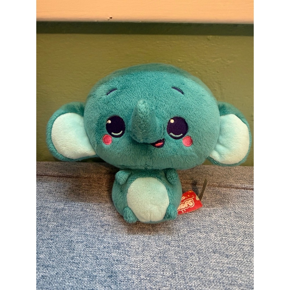 GUND Drops Tony Trunks Elephant Plush Teal Blue 6in Stuffed Animal